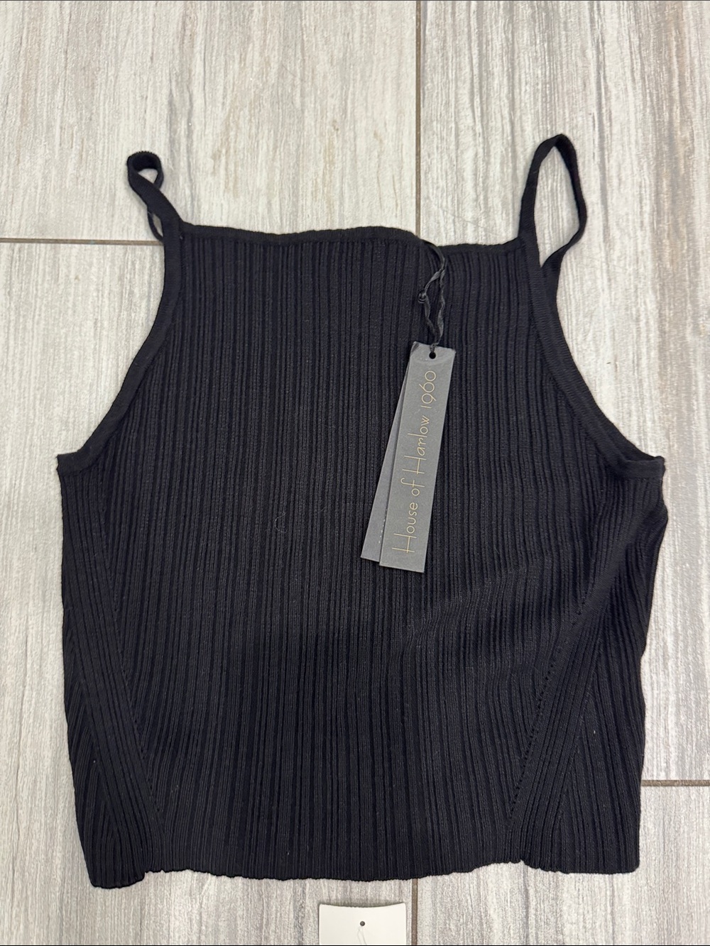 House of Harlow 1960 Black Ribbed Two-Piece Skirt Set - Picture 2 of 3